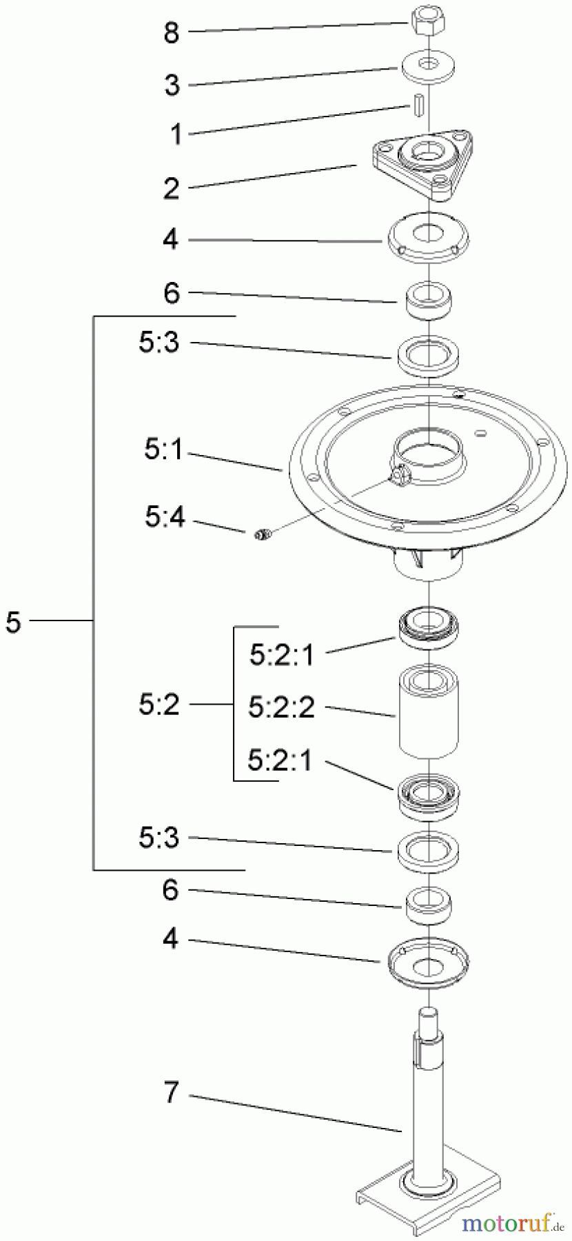  Zerto-Turn Mäher 74279TE (Z580-D) - Toro Z Master Mower, 52 Rear Discharge Deck (SN: 280000001 - 280999999) (2008) SPINDLE ASSEMBLY NO. 108-7713