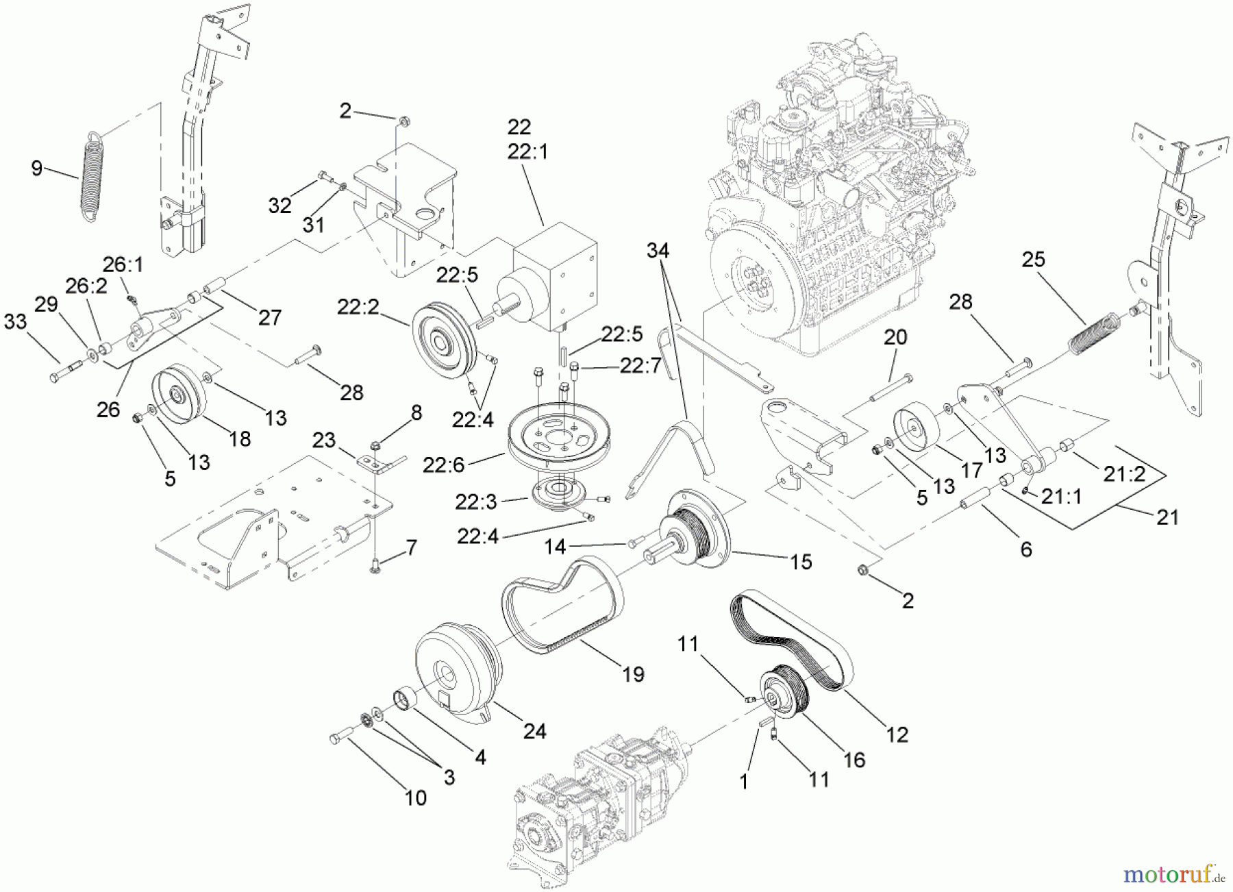  Zerto-Turn Mäher 74279TE (Z593-D) - Toro Z Master Mower, 52 Rear Discharge Deck (SN: 270000001 - 270999999) (2007) HYDRO AND GEARBOX ASSEMBLY