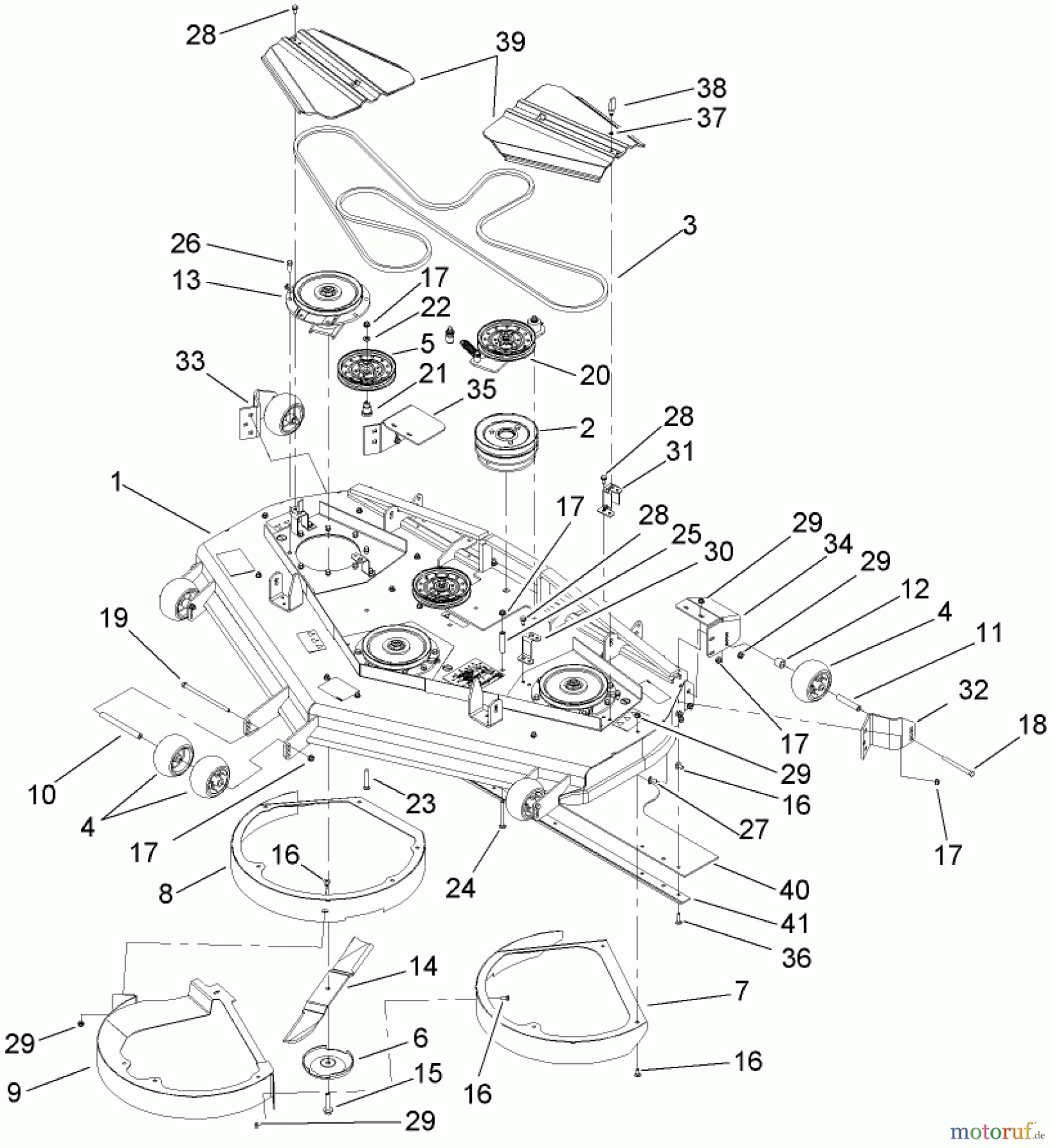  Zerto-Turn Mäher 74280TE (Z597-D) - Toro Z Master Mower, 62 Rear Discharge Deck (SN: 270000001 - 270999999) (2007) DECK ASSEMBLY