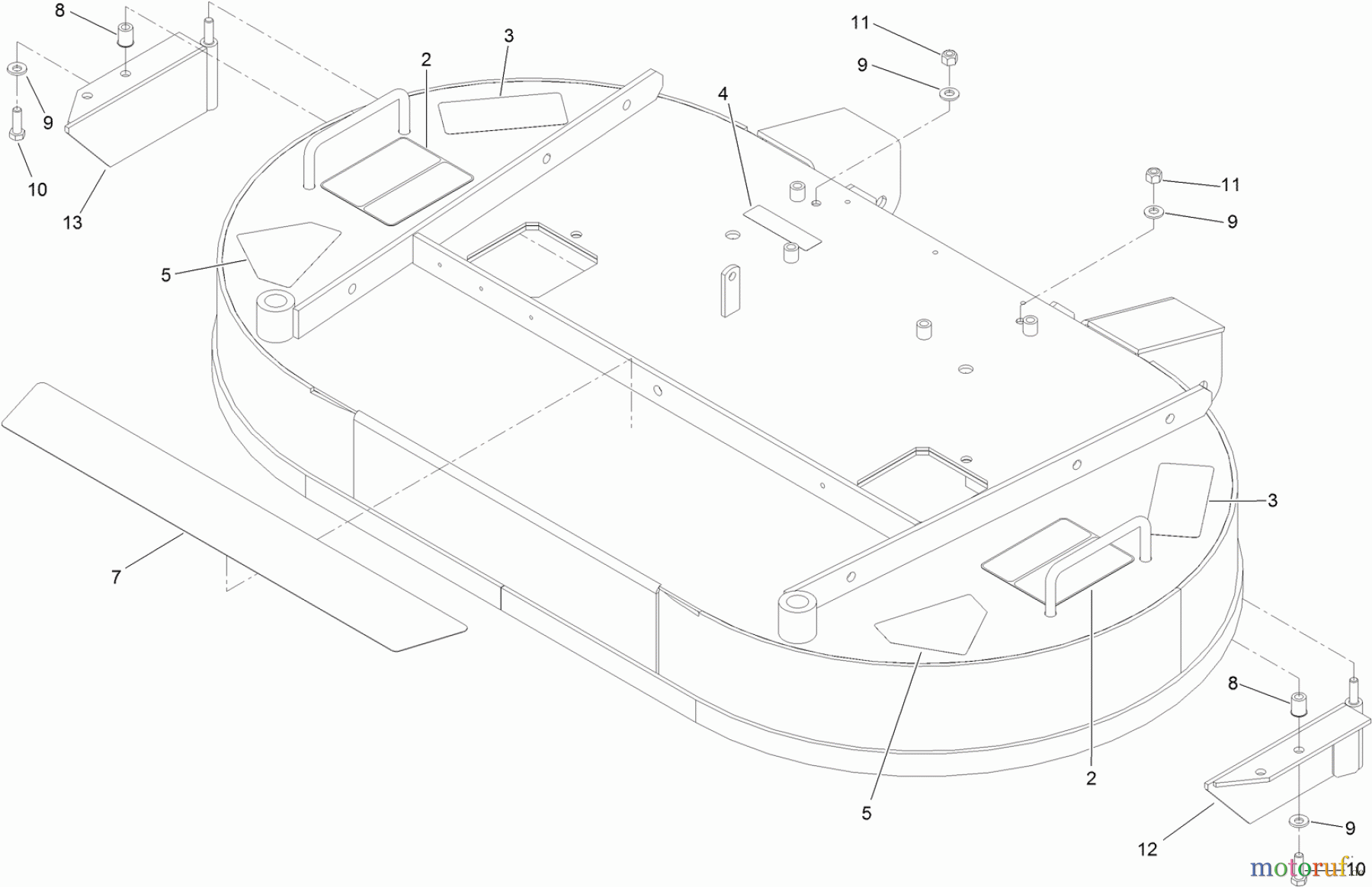  Zerto-Turn Mäher 74310 - Toro Z Master 8000 Series Riding Mower, with 42in Direct-Collect Cutting Unit (SN: 314000001 - 314999999) (2014) DECK DECAL AND BAFFLE ASSEMBLY NO. 109-4373