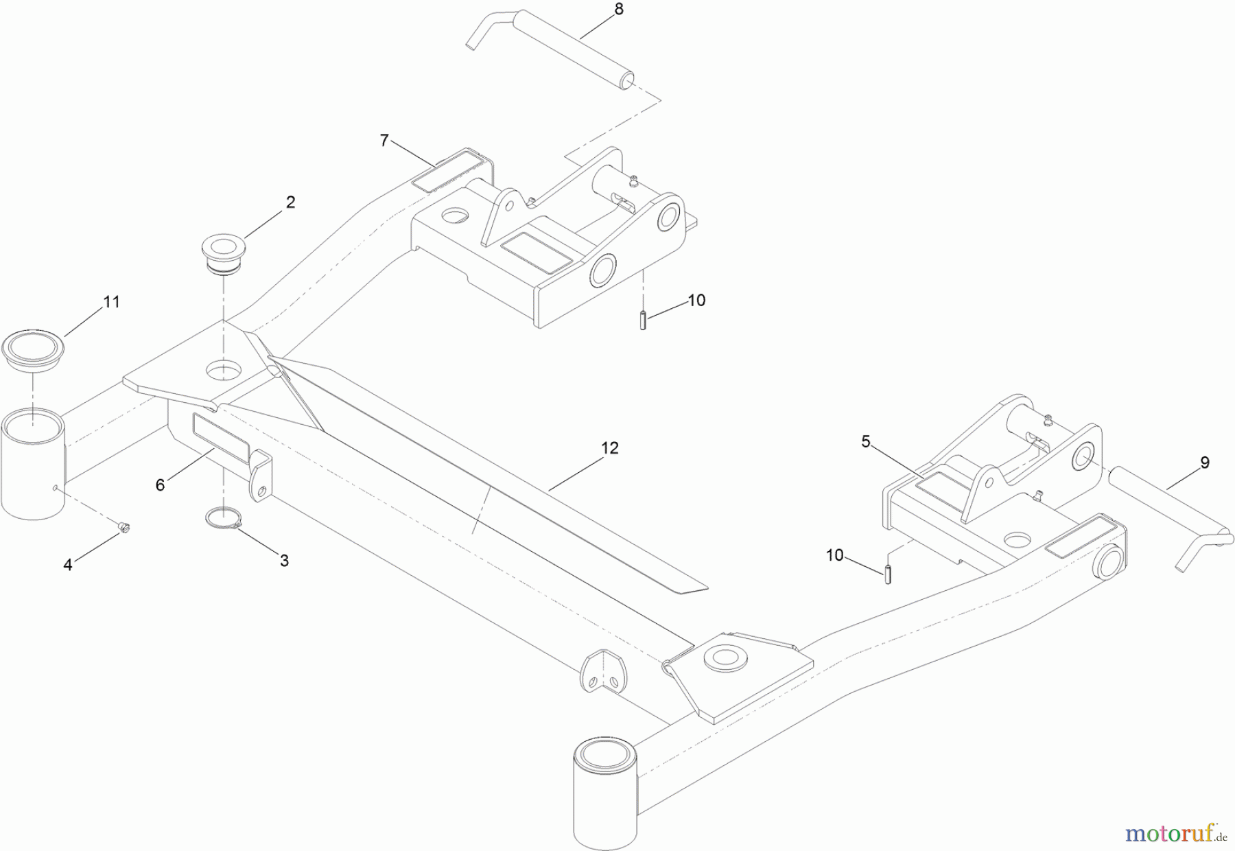  Zerto-Turn Mäher 74310 - Toro Z Master 8000 Series Riding Mower, with 42in Direct-Collect Cutting Unit (SN: 314000001 - 314999999) (2014) DECK SUPPORT ASSEMBLY NO. 103-9481