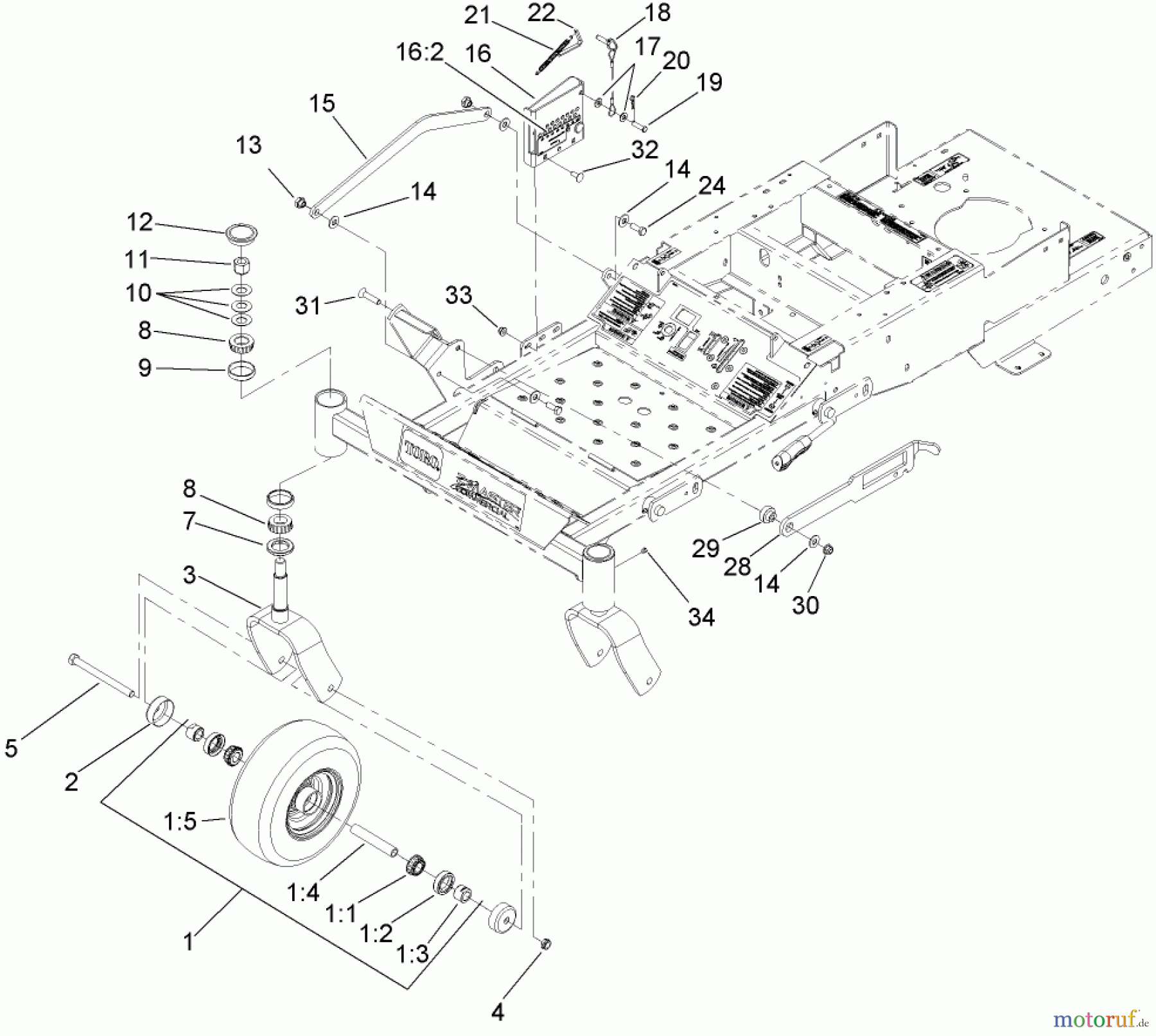  Zerto-Turn Mäher 74408 (Z334) - Toro Z Master Mower, 34