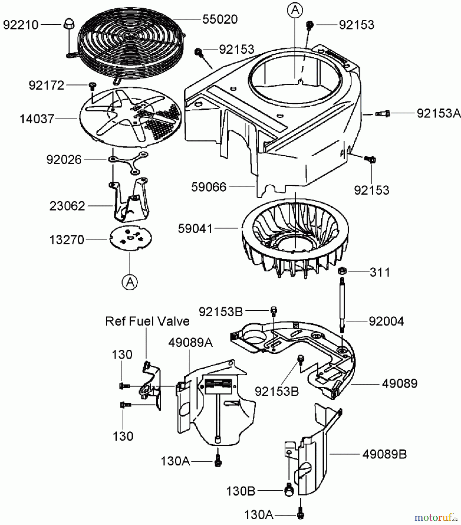  Zerto-Turn Mäher 74408TE (Z300) - Toro Z Master Mower, 86cm 7-Gauge Side Discharge Deck (SN: 280000001 - 280999999) (2008) COOLING EQUIPMENT ASSEMBLY KAWASAKI FH580V-AS50-R