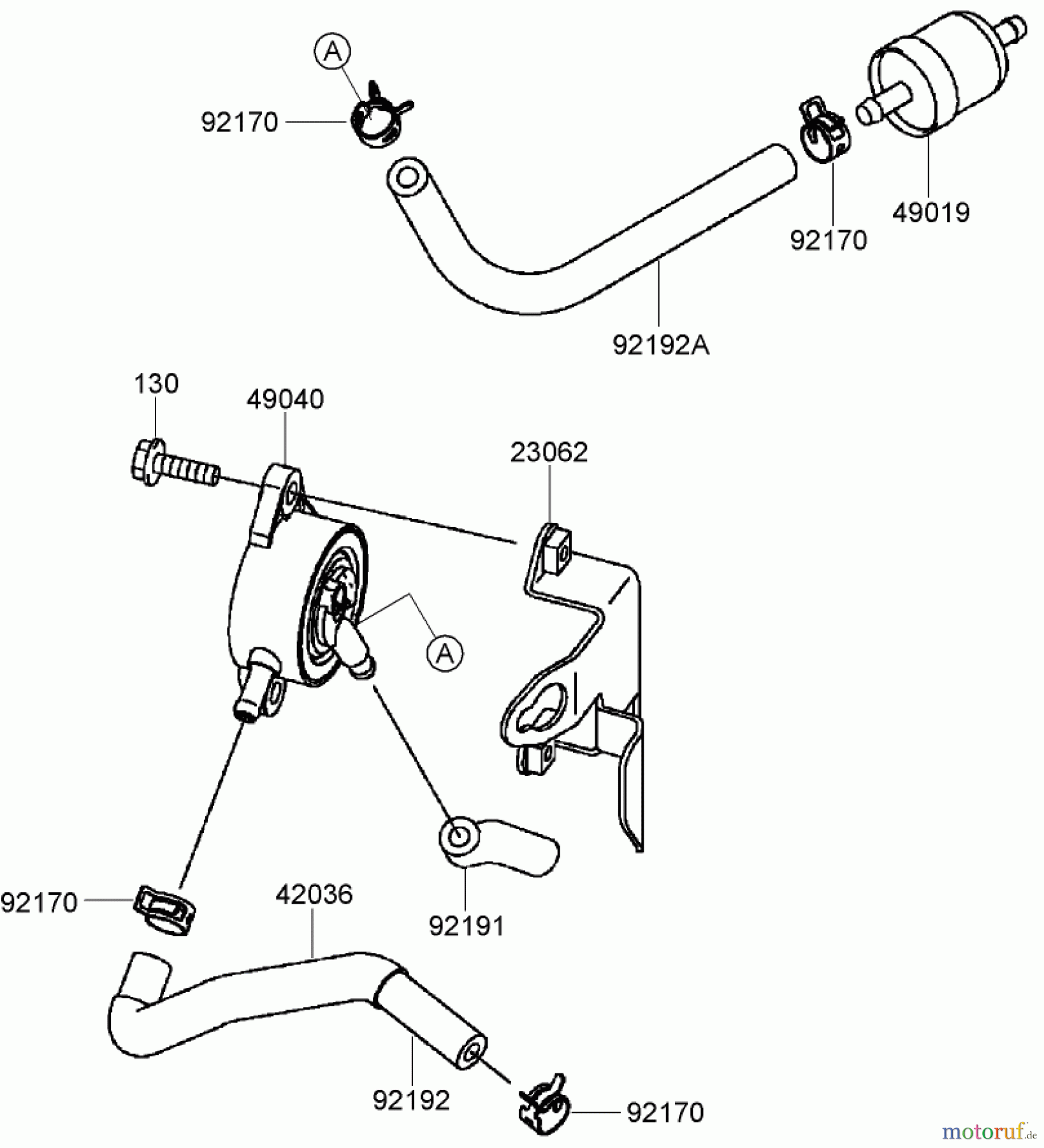  Zerto-Turn Mäher 74408TE (Z300) - Toro Z Master Mower, 86cm 7-Gauge Side Discharge Deck (SN: 280000001 - 280999999) (2008) FUEL TANK AND VALVE ASSEMBLY KAWASAKI FH580V-AS50-R