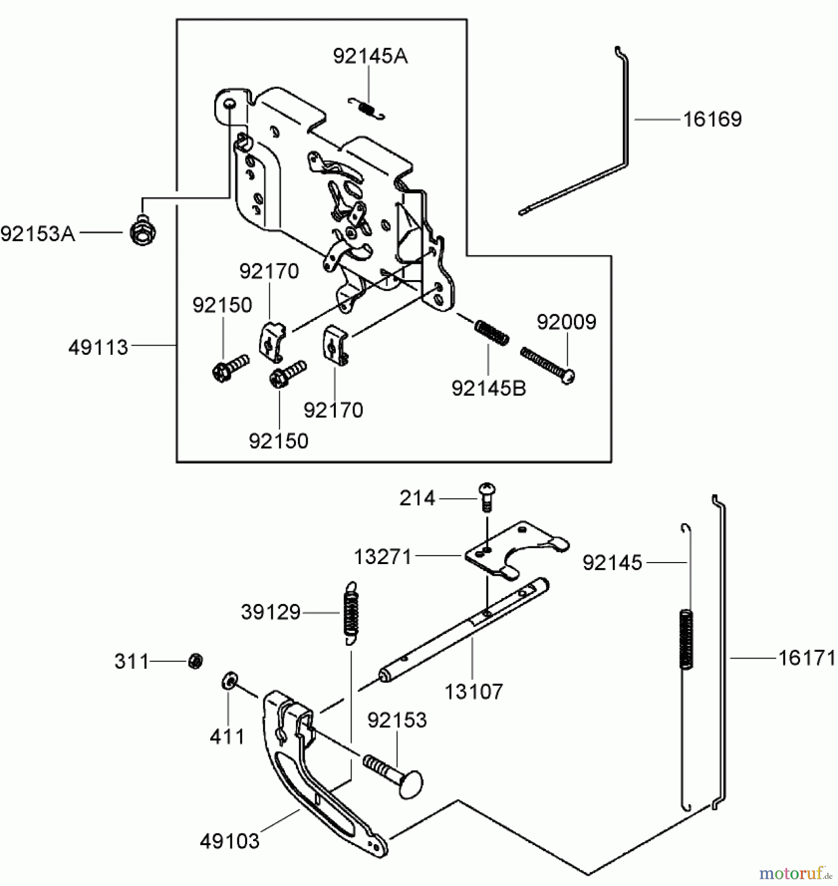  Zerto-Turn Mäher 74408TE (Z334) - Toro Z Master Mower, 86cm 7-Gauge Side Discharge Deck (SN: 270000001 - 270000700) (2007) CONTROL EQUIPMENT ASSEMBLY KAWASAKI FH580V-AS50-R