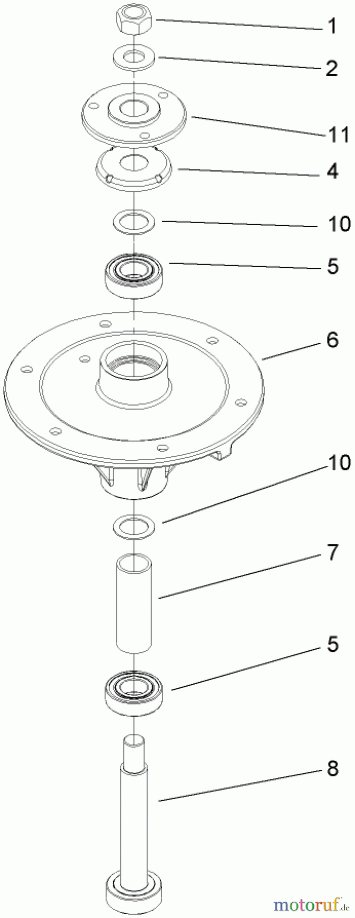  Zerto-Turn Mäher 74408TE (Z334) - Toro Z Master Mower, 86cm 7-Gauge Side Discharge Deck (SN: 270000001 - 270000700) (2007) SPINDLE ASSEMBLY NO. 114-0459