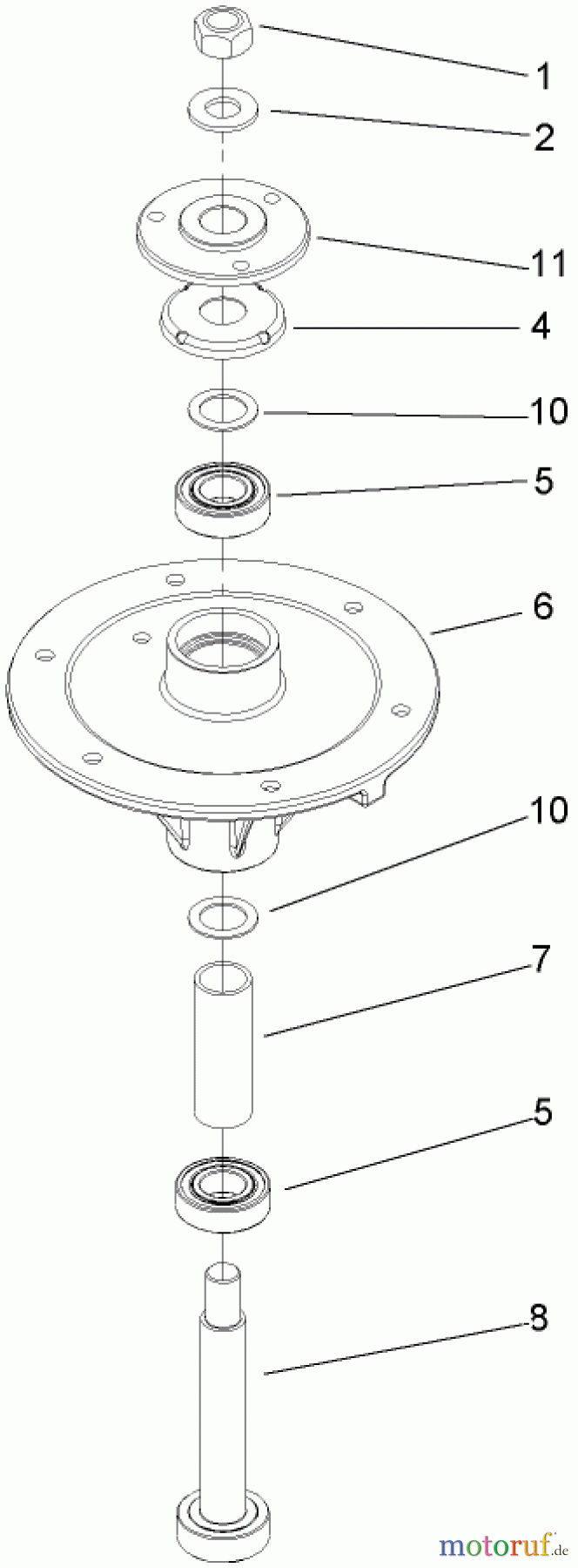  Zerto-Turn Mäher 74409TE (Z300) - Toro Z Master Mower, 102cm 7-Gauge Side Discharge Deck (SN: 280000001 - 280999999) (2008) SPINDLE ASSEMBLY NO. 114-0460