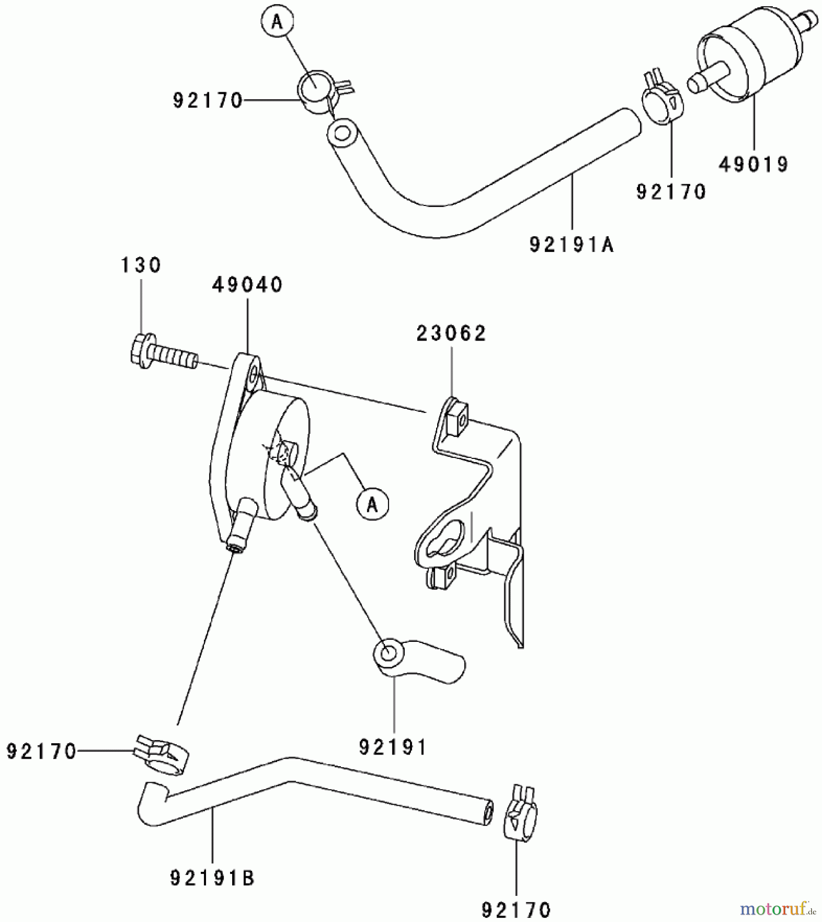  Zerto-Turn Mäher 74411TE (Z149) - Toro Z Master Mower, 112cm SFS Side Discharge Deck (SN: 250000001 - 250999999) (2005) FUEL TANK / FUEL VALVE ASSEMBLY  KAWASAKI FH580V AS29