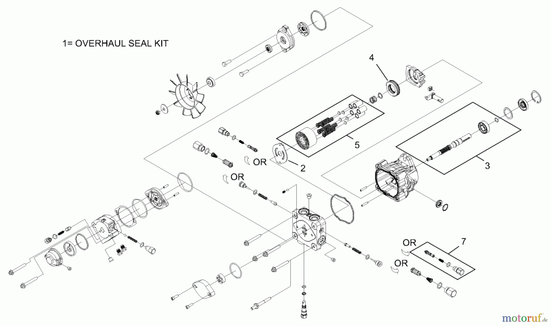  Zerto-Turn Mäher 74411TE (Z149) - Toro Z Master Mower, 112cm SFS Side Discharge Deck (SN: 250000001 - 250999999) (2005) HYDRAULIC PUMP ASSEMBLY NO. 103-1942