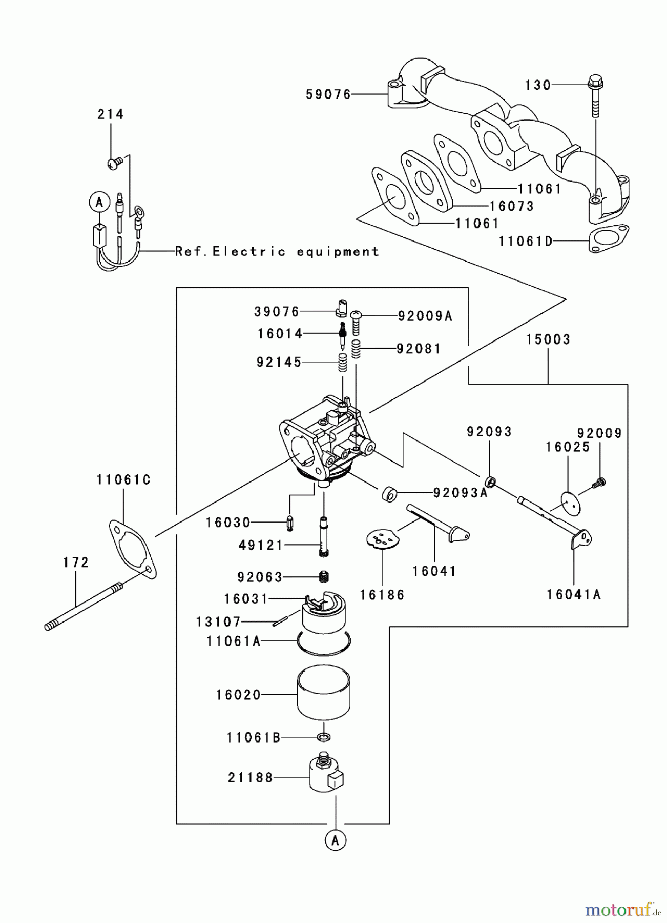  Zerto-Turn Mäher 74411TE (Z149) - Toro Z Master Mower, 112cm SFS Side Discharge Deck (SN: 260000001 - 260999999) (2006) CARBURETOR ASSEMBLY  KAWASAKI FH580V AS29