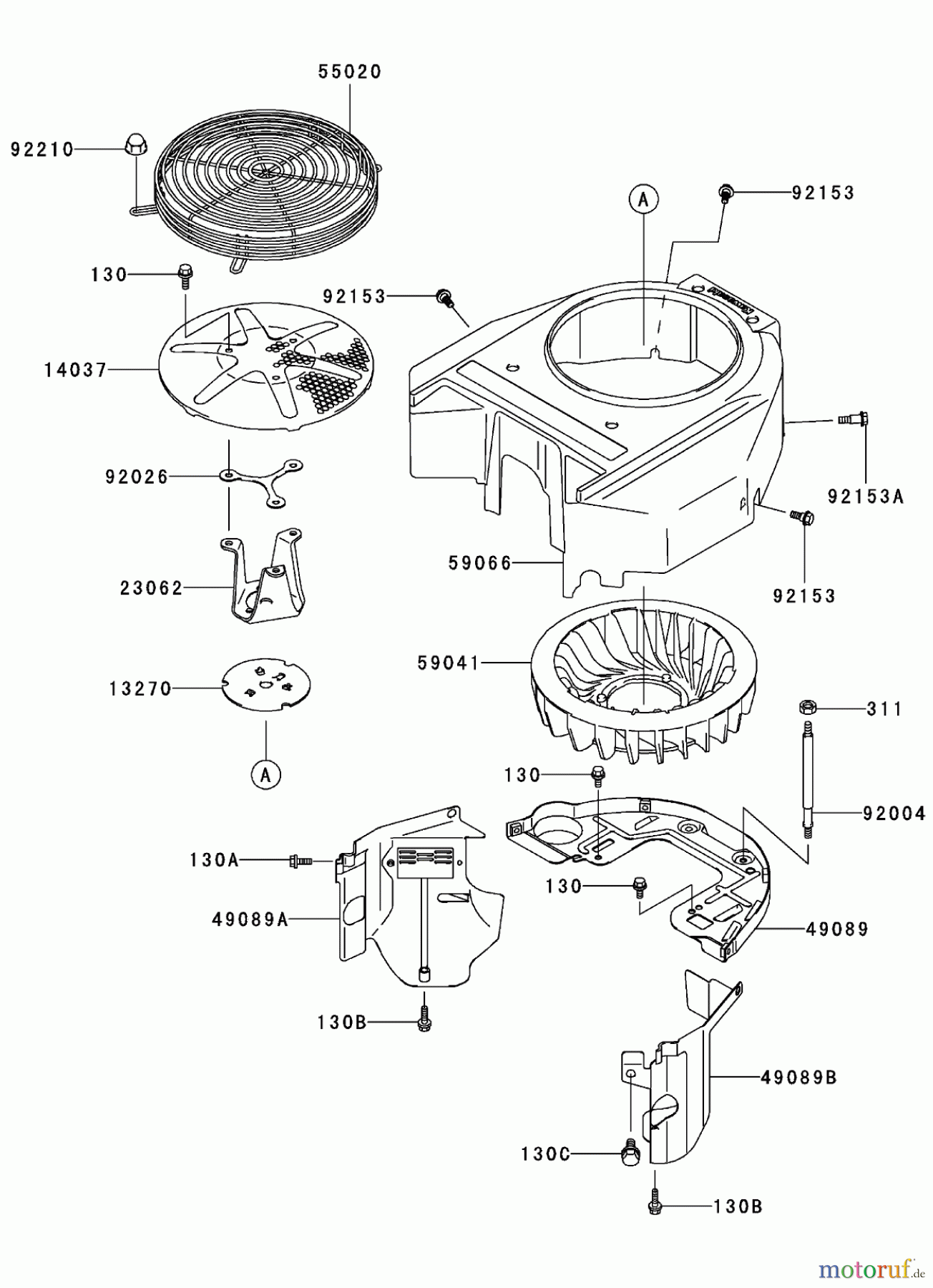  Zerto-Turn Mäher 74411TE (Z149) - Toro Z Master Mower, 112cm SFS Side Discharge Deck (SN: 260000001 - 260999999) (2006) COOLING EQUIPMENT ASSEMBLY  KAWASAKI FH580V AS29