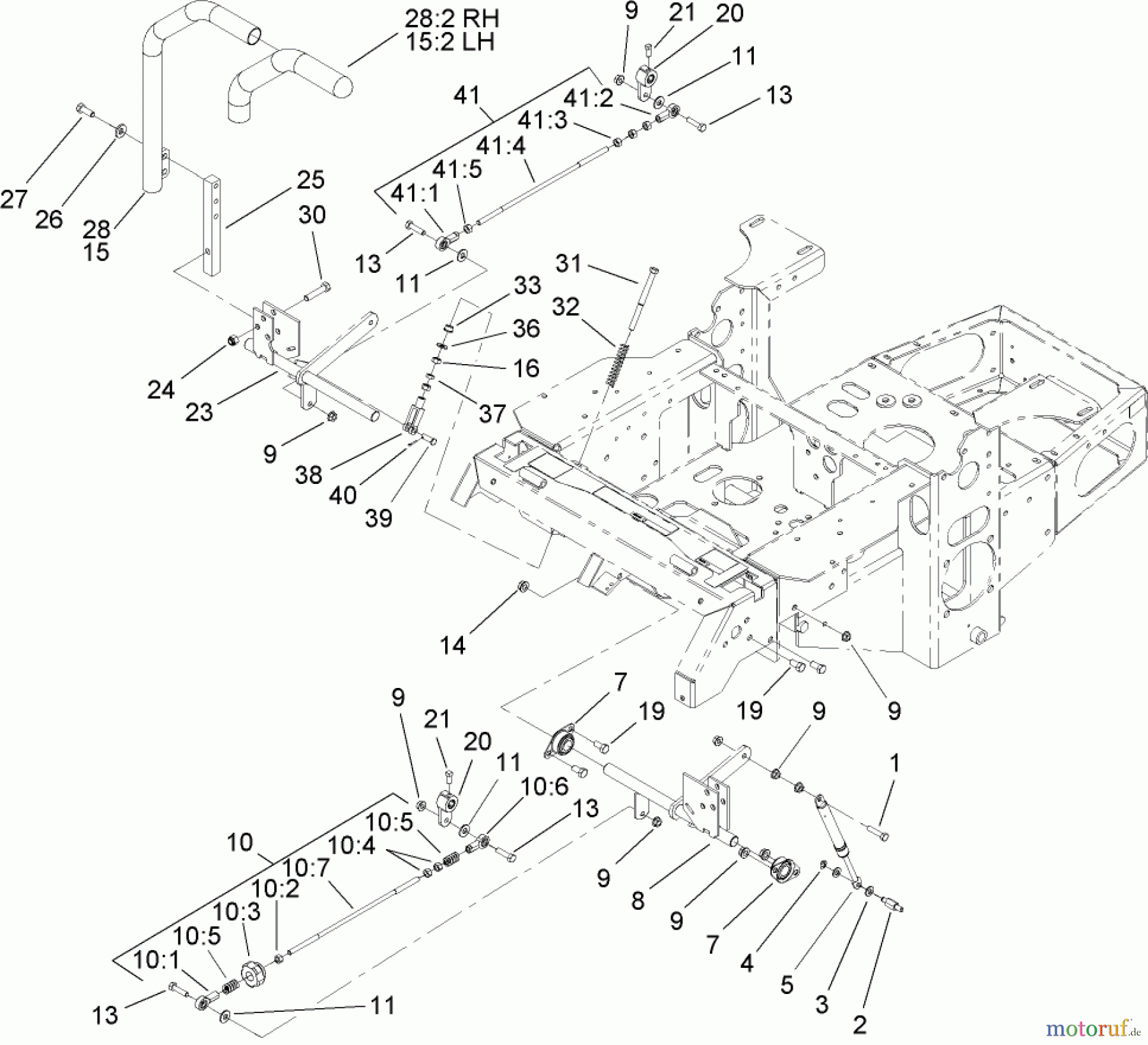  Zerto-Turn Mäher 74416TE (Z453) - Toro Z Master Mower, 132cm TURBO FORCE Side Discharge Deck (SN: 250000001 - 250005000) (2005) MOTION CONTROL ASSEMBLY