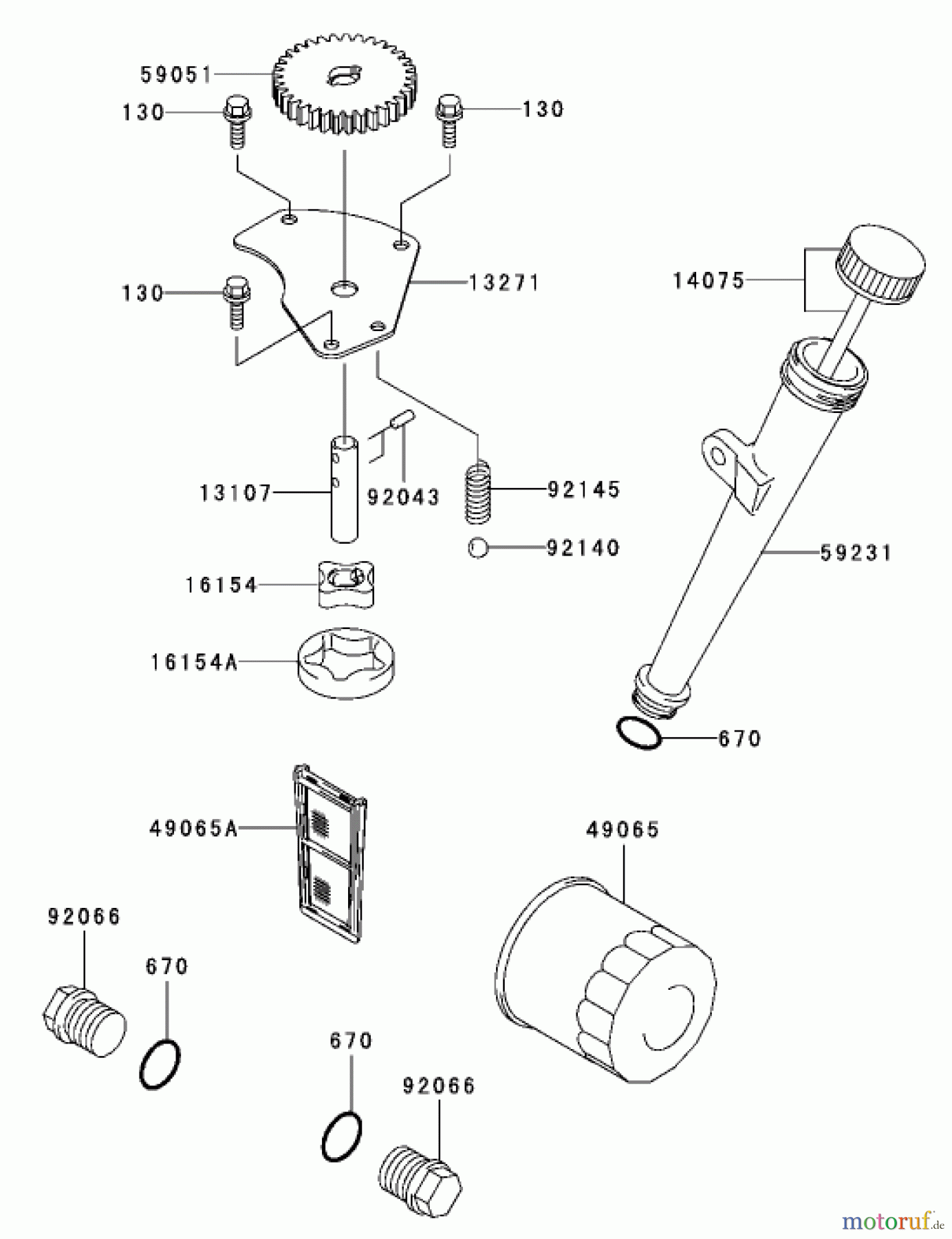  Zerto-Turn Mäher 74416TE (Z453) - Toro Z Master Mower, 132cm TURBO FORCE Side Discharge Deck (SN: 260000001 - 260999999) (2006) LUBRICATION EQUIPMENT ASSEMBLY KAWASAKI FH680V-AS21