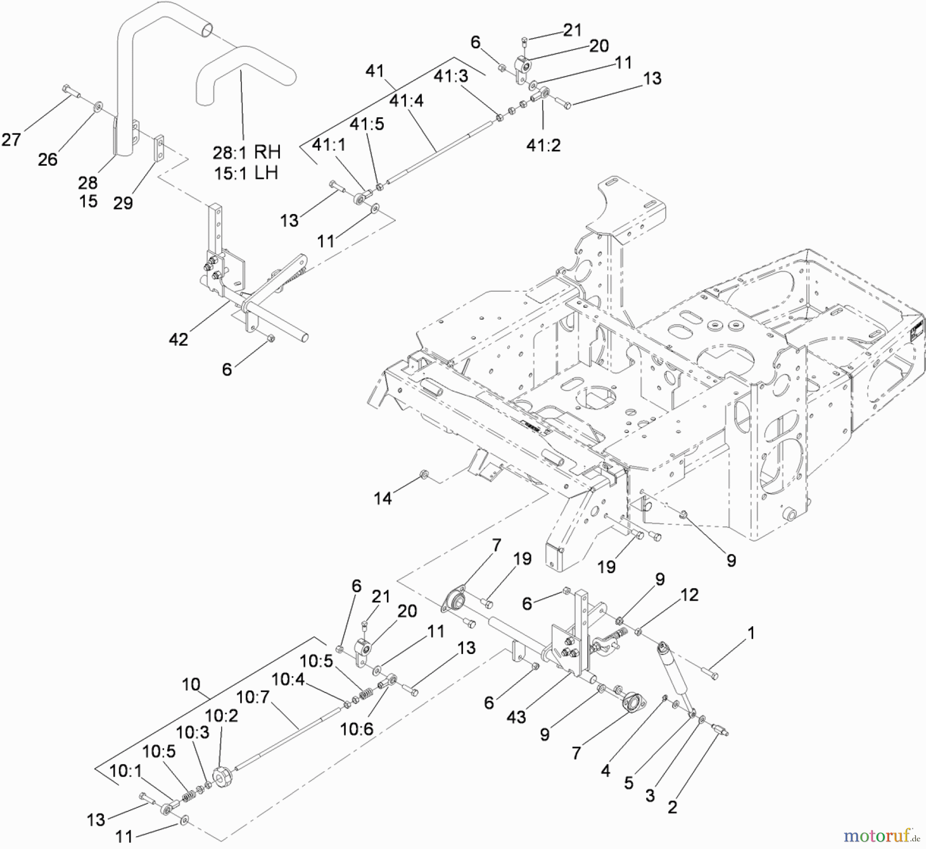  Zerto-Turn Mäher 74450TE (Z400) - Toro Z Master Mower, 122cm TURBO FORCE Side Discharge Deck (SN: 310000001 - 310999999) (2010) MOTION CONTROL ASSEMBLY