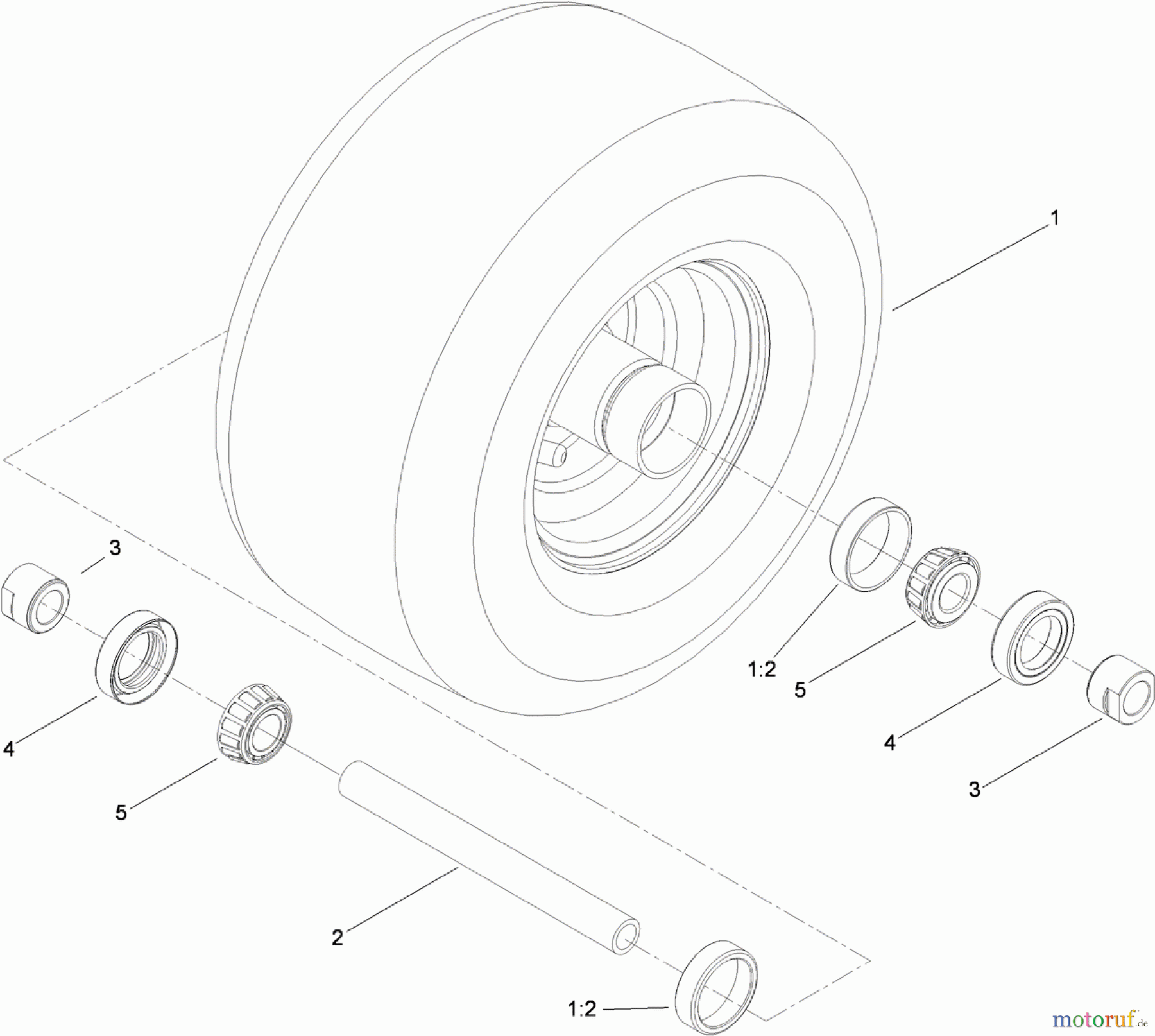  Zerto-Turn Mäher 74450TE (Z400) - Toro Z Master Mower, 122cm TURBO FORCE Side Discharge Deck (SN: 310000001 - 310999999) (2010) TIRE AND WHEEL ASSEMBLY NO. 103-5362