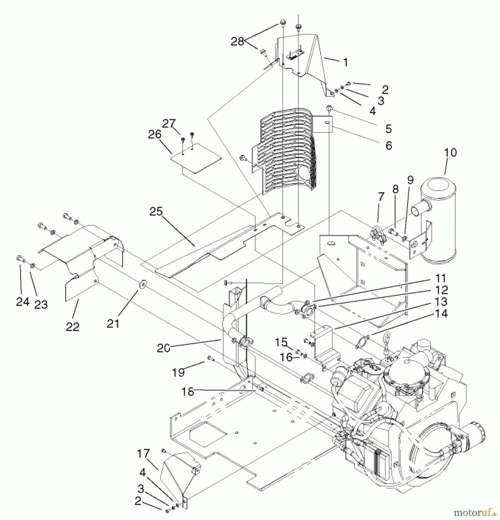  Zerto-Turn Mäher 74804TE (Z350) - Toro Z Master, 122cm Mower and Bagger (SN: 220000001 - 220999999) (2002) EXHAUST ASSEMBLY