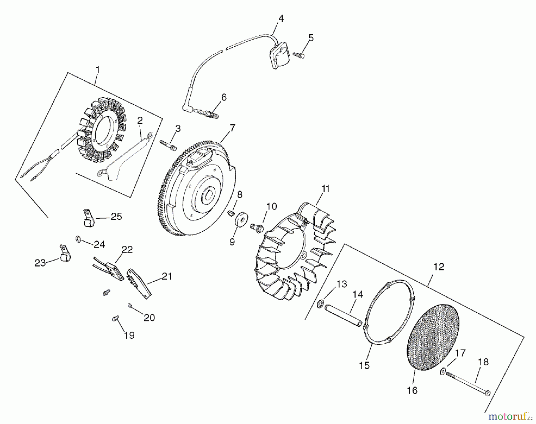  Zerto-Turn Mäher 74804TE (Z350) - Toro Z Master, 122cm Mower and Bagger (SN: 220000001 - 220999999) (2002) GROUP 5-IGNITION/ELECTRICAL ASSEMBLY KOHLER CH20S PS-64675