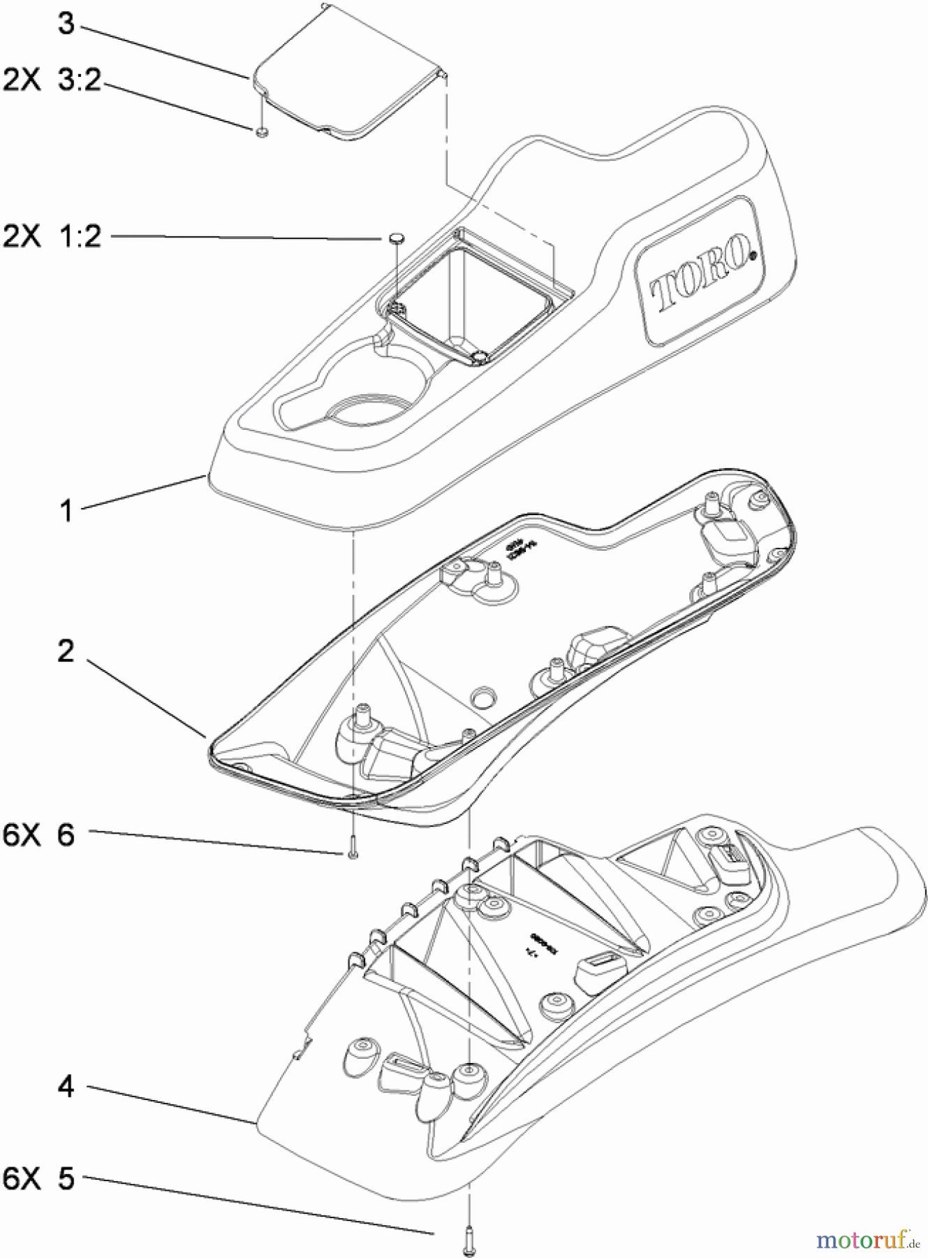  Zerto-Turn Mäher 74923TE - Toro Z Master G3 Riding Mower, 132cm TURBO FORCE Side Discharge Deck (SN: 290000001 - 290999999) (2009) LH CONSOLE ASSEMBLY NO. 115-7403