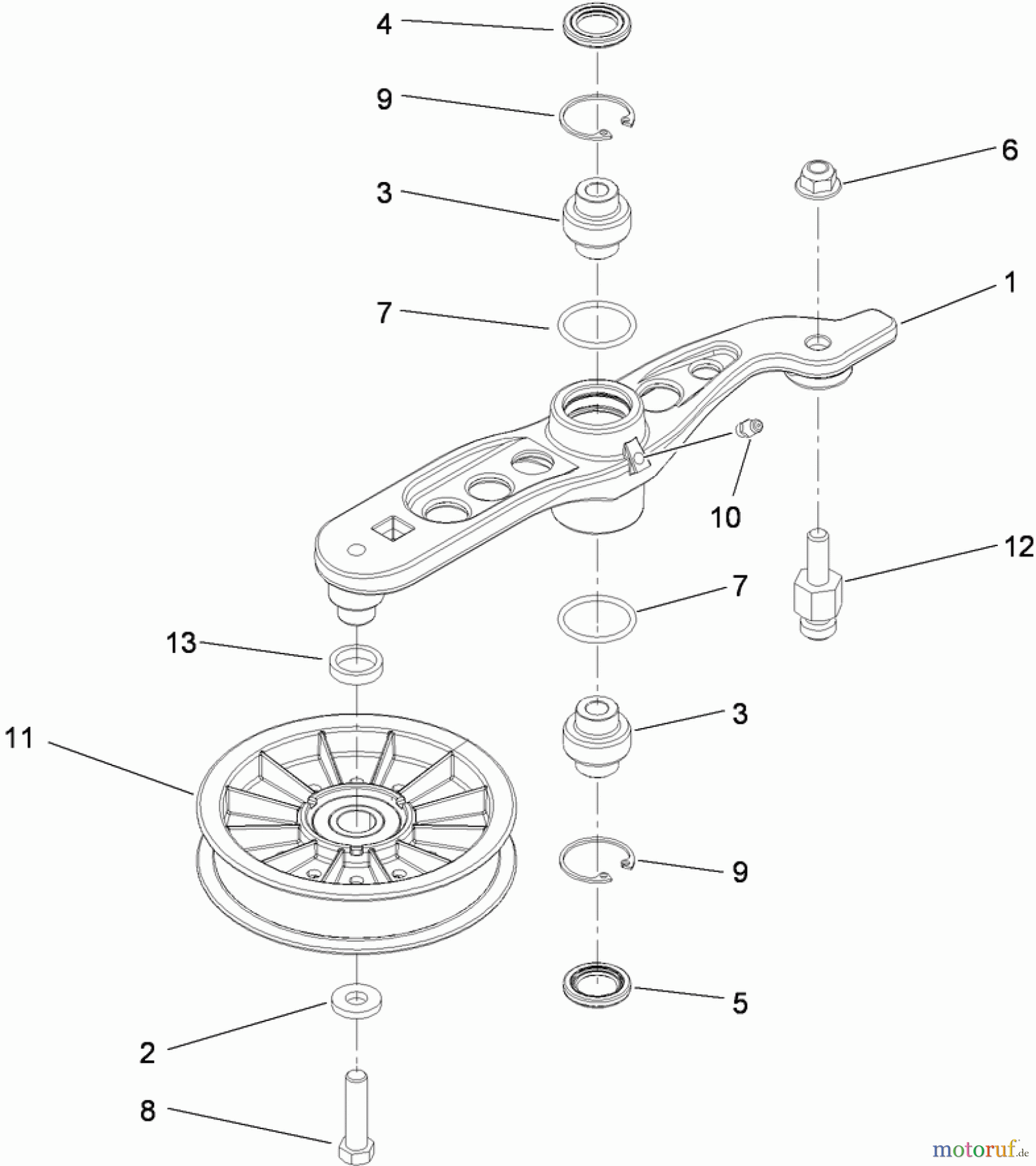  Zerto-Turn Mäher 74923TE - Toro Z Master G3 Riding Mower, 132cm TURBO FORCE Side Discharge Deck (SN: 290000001 - 290999999) (2009) PUMP ILDER ASSEMBLY NO. 116-1185