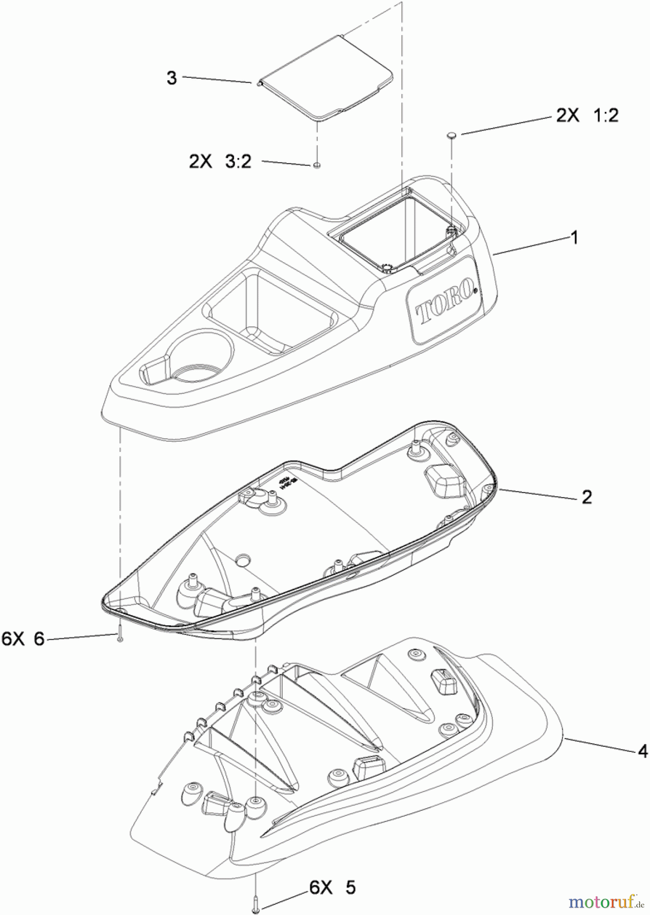  Zerto-Turn Mäher 74925TE - Toro Z Master G3 Riding Mower, 152cm TURBO FORCE Side Discharge Deck (SN: 311000001 - 311999999) (2011) LH CONSOLE ASSEMBLY NO. 115-7401