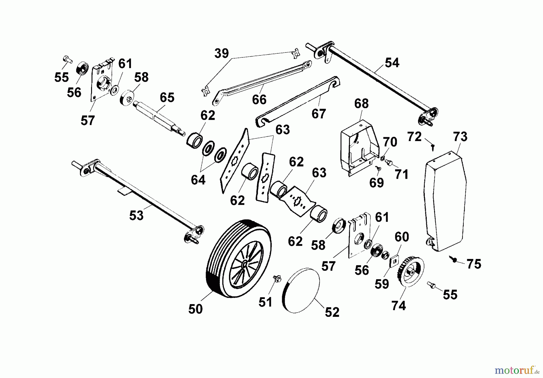  Wolf-Garten Petrol verticutter UV 32 B 3586080 Series C  (2003) Rotor, Wheels