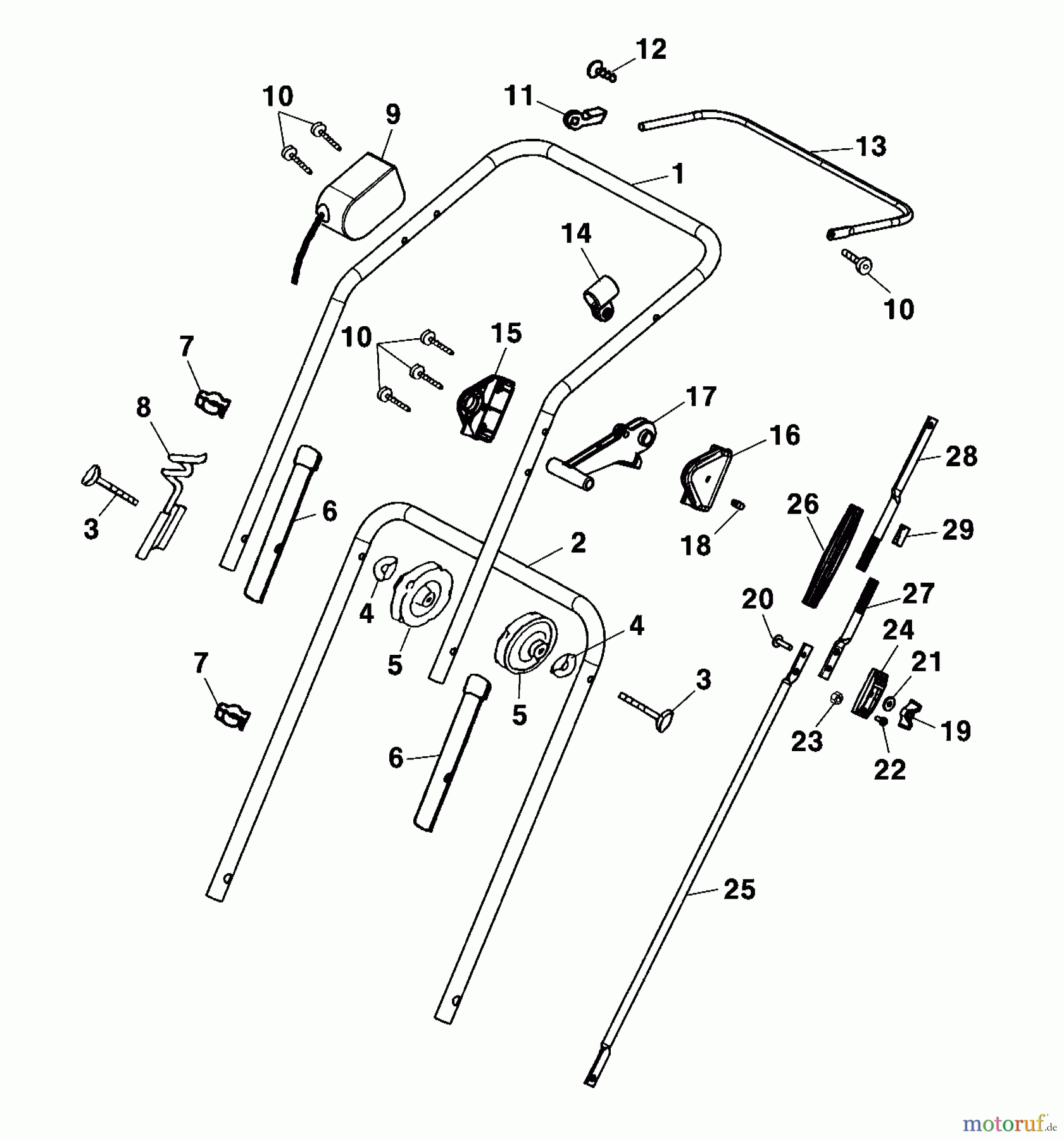  Wolf-Garten Petrol verticutter UV 38 B 3638000 Series A  (2002) Handle